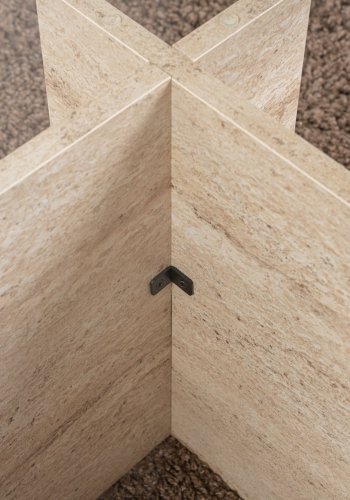 NORDVRK Vetrino salongbord, rektangulrt - glass og travertin melamin (105x65)