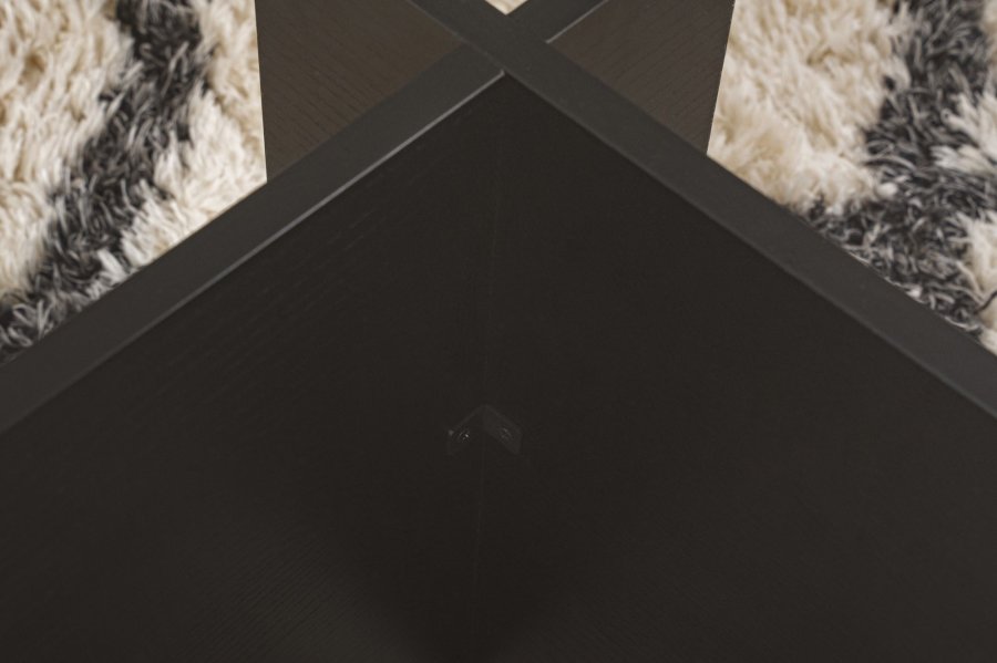 NORDVRK Vetrino salongbord, rektangulrt - glass og svart tre melamin (105x65)