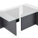 NORDVRK Vetrino salongbord, rektangulrt - glass og antrasittgr melamin (105x65)