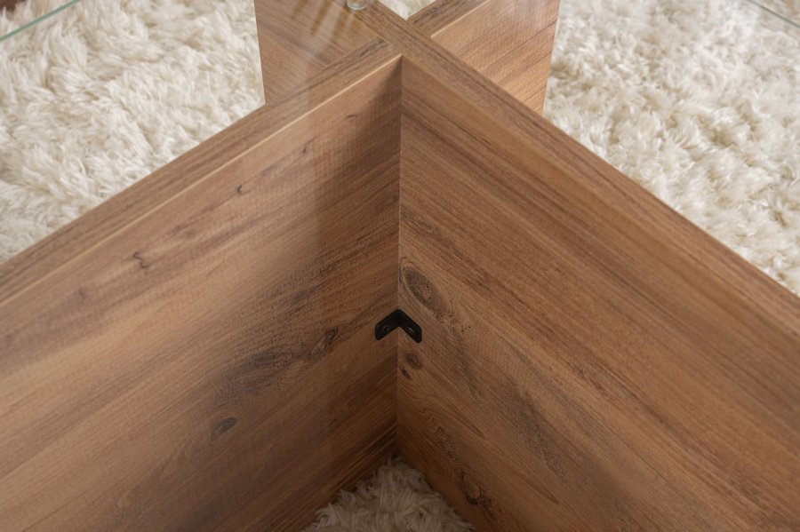 NORDVRK Vetrino salongbord, rektangulrt - glass og melamin i atlantisk furu (105x65)