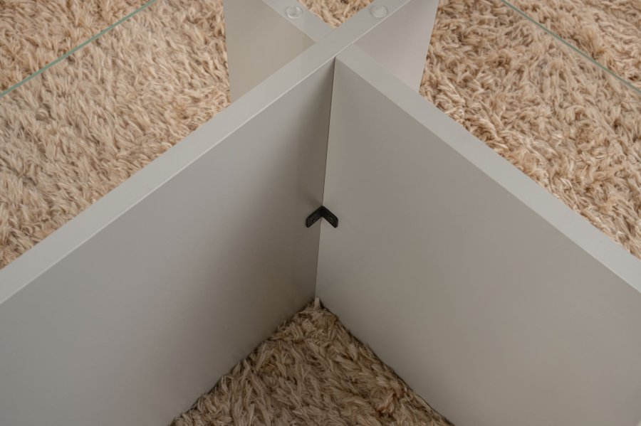 NORDVRK Vetrino salongbord, rektangulrt - glass og gr melamin (105x65)