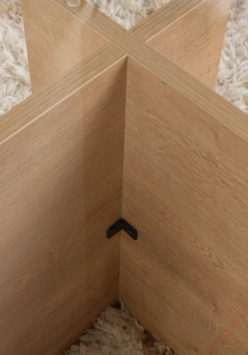 NORDVÄRK Vetrino salongbord, rektangulrt - glass og honning eik melamin (105x65)