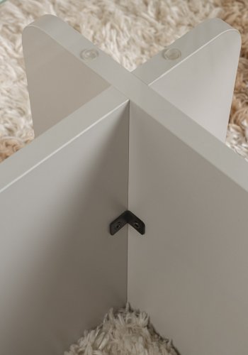 NORDVRK Flavio salongbord, rektangulrt - glass og gr melamin (105x65)