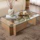 NORDVRK Flavio salongbord, rektangulrt - glass og honning eik melamin (105x65)