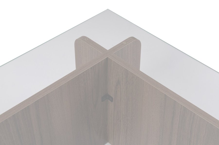 NORDVRK Flavio salongbord, rektangulrt - glass og valntt melamin (105x65)