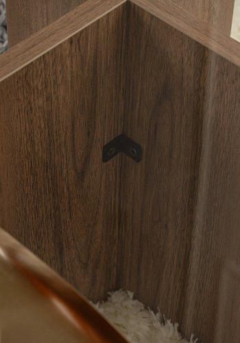 NORDVRK Flavio salongbord, rektangulrt - glass og valntt melamin (105x65)