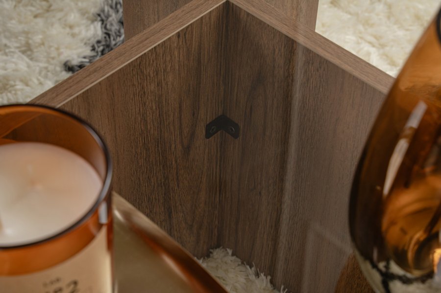 NORDVRK Flavio salongbord, rektangulrt - glass og valntt melamin (105x65)