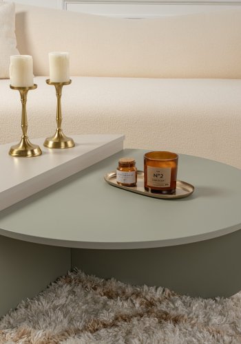 NORDVRK Orion salongbord - askegrnn og sandsteinsmelamin (sett med 2)