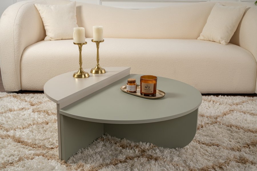 NORDVRK Orion salongbord - askegrnn og sandsteinsmelamin (sett med 2)