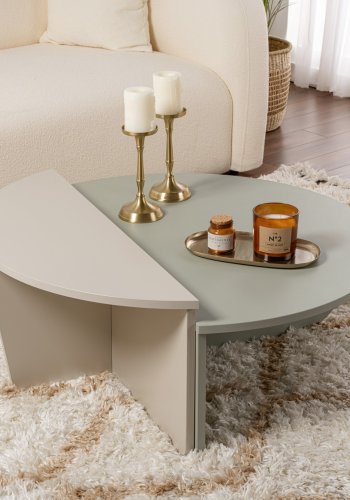 NORDVRK Orion salongbord - askegrnn og sandsteinsmelamin (sett med 2)