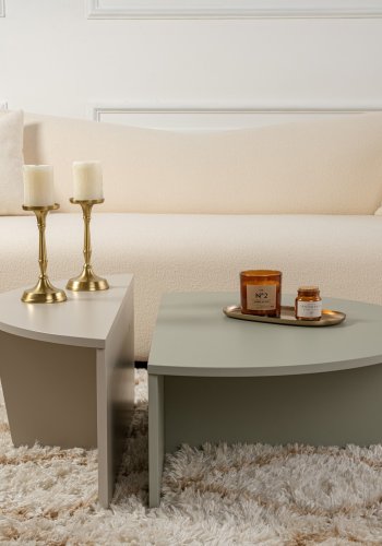 NORDVRK Orion salongbord - askegrnn og sandsteinsmelamin (sett med 2)