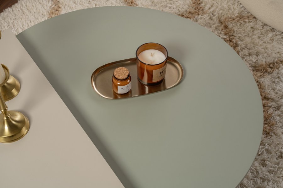 NORDVRK Orion salongbord - askegrnn og sandsteinsmelamin (sett med 2)