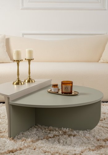 NORDVRK Orion salongbord - askegrnn og sandsteinsmelamin (sett med 2)