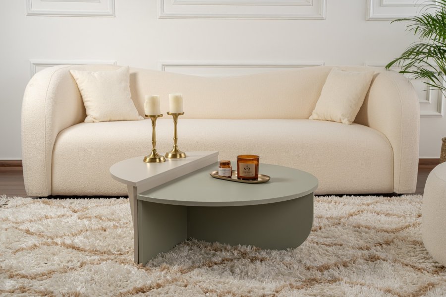 NORDVRK Orion salongbord - askegrnn og sandsteinsmelamin (sett med 2)