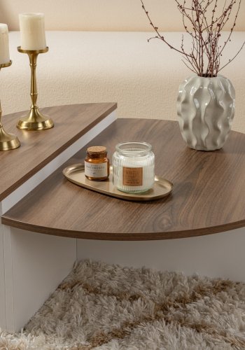 NORDVRK Orion salongbord - valntt og hvit melamin (sett med 2)