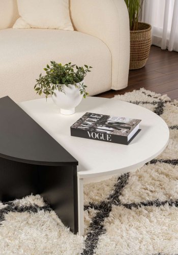 NORDVRK Orion salongbord - hvitt tre og svart tre melamin (sett med 2)