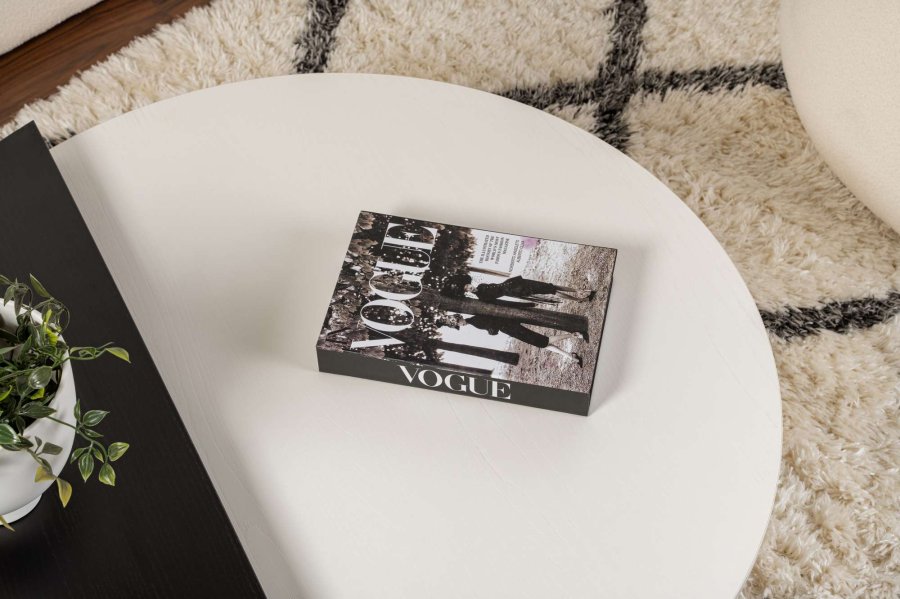 NORDVRK Orion salongbord - hvitt tre og svart tre melamin (sett med 2)