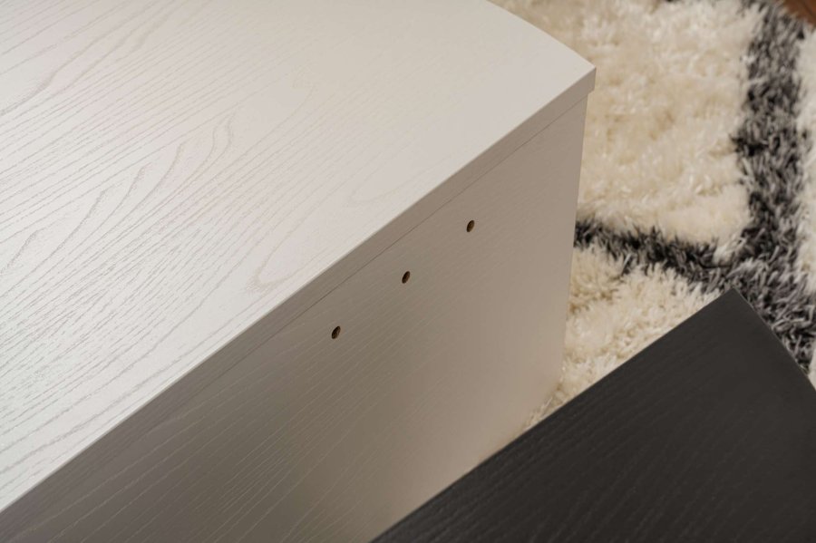 NORDVRK Orion salongbord - hvitt tre og svart tre melamin (sett med 2)