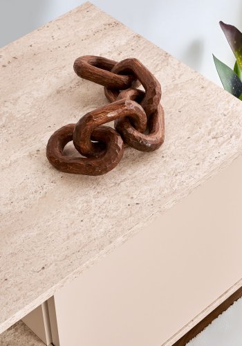 NORDVÄRK Veramont TV-bord, m. 3 lger, 1 hylde - mink travertin melamin (180x44,5)