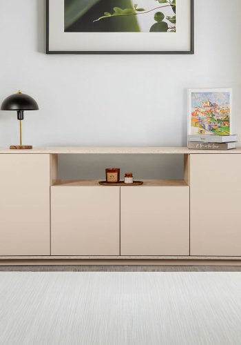 NORDVÄRK Arista - Mink, konsol i travertin