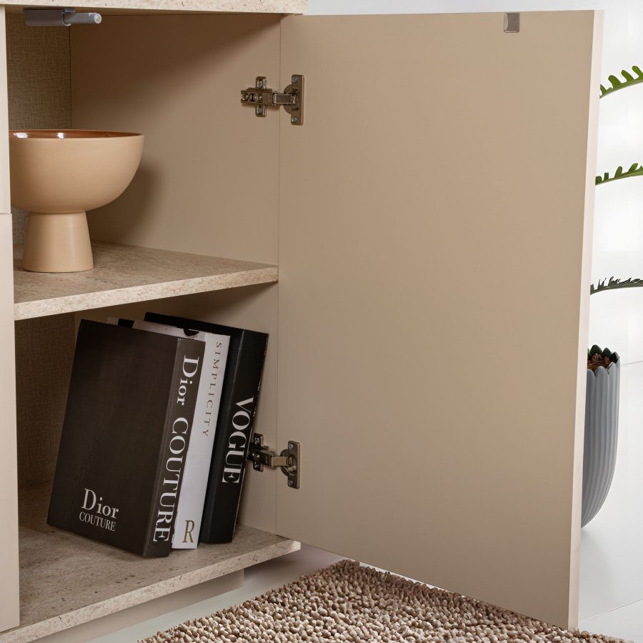 NORDVÄRK Arista - Mink, konsol i travertin