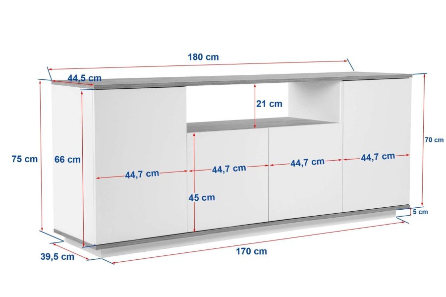 NORDVÄRK Arista - Hvid, konsol i valnd