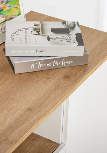 NORDVÄRK Arista - Hvid, Cadiz Oak-konsol