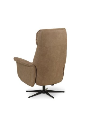 Tristan lenestol, manuell, m. vippefunksjon, fotskammel og armlener - mandel micro skinn bull