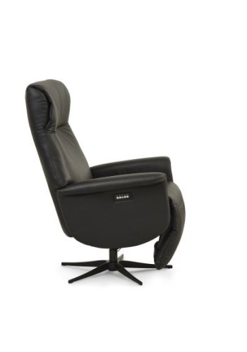 Tristan lenestol, med. 2 motorer, vippefunksjon, fotskammel og armlener - svart skinn/PVC