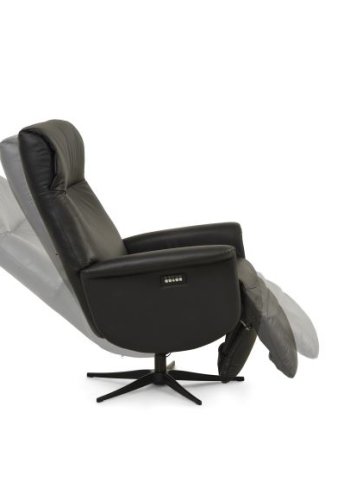 Tristan lenestol, med. 2 motorer, vippefunksjon, fotskammel og armlener - svart skinn/PVC