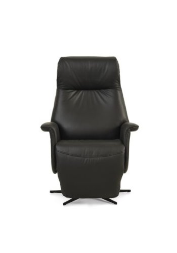 Tristan lenestol, med. 2 motorer, vippefunksjon, fotskammel og armlener - svart skinn/PVC