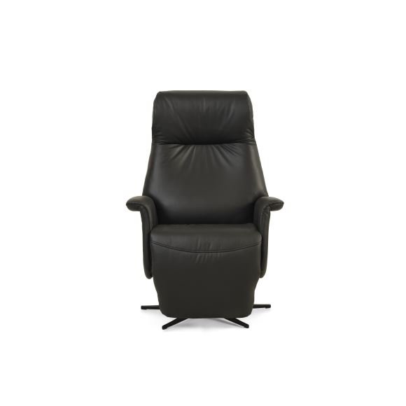 Tristan lenestol, med. 2 motorer, vippefunksjon, fotskammel og armlener - svart skinn/PVC