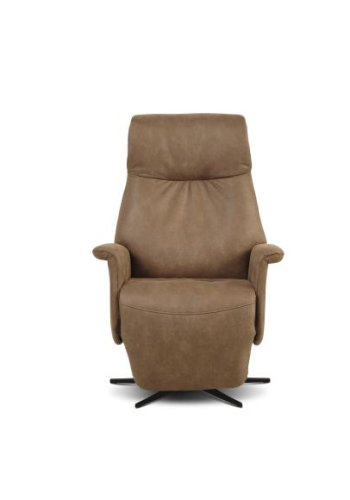 Tristan lenestol, med. 2 motorer, vippefunksjon, fotskammel og armlener - mandelfarget mikroskinnspolstring