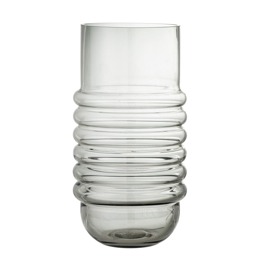 BLOOMINGVILLE Belma Vase, Grau, Glas