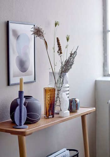 BLOOMINGVILLE Belma Vase, Grau, Glas