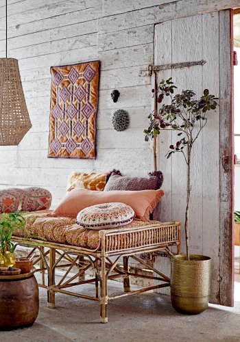 BLOOMINGVILLE Efie Kissen, Braun, Baumwolle B: 35cm, L: 70cm