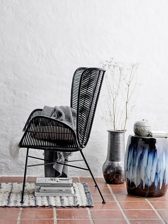 BLOOMINGVILLE Gorm Dekorative Vase, Schwarz, Terrakotta