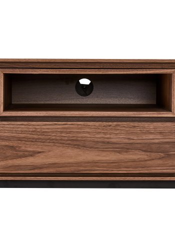 Tokyo TV-bord, w. 2 drer og 1 skuff - brun valntt (160x45)