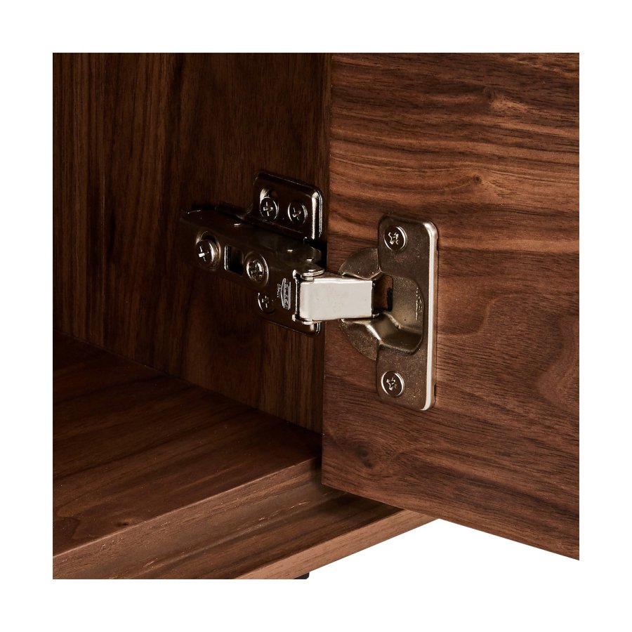 Tokyo TV-bord, w. 2 drer og 1 skuff - brun valntt (160x45)