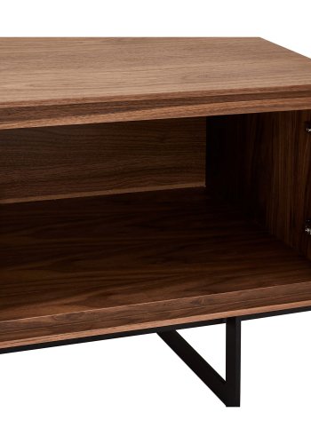 Tokyo TV-bord, w. 2 drer og 1 skuff - brun valntt (160x45)