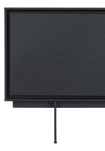 Tokyo TV-bord, w. 2 drer, 1 skuff og 1 pent rom - svart eikefiner og metall (160x45)