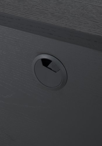 Tokyo TV-bord, w. 2 drer, 1 skuff og 1 pent rom - svart eikefiner og metall (160x45)