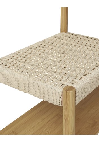 HOUSE NORDIC Ember klesstativ, med benk i naturlig rotting, 1 klesstang og 1 hylle - naturlig bambus