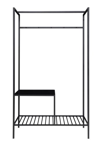 HOUSE NORDIC Vita klesstativ, m. 2 hyller - sort melaminfolie og sort stl