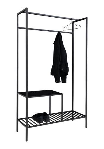 HOUSE NORDIC Vita klesstativ, m. 2 hyller - sort melaminfolie og sort stl