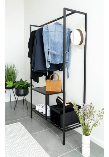 HOUSE NORDIC Vita klesstativ, m. 2 hyller - sort melaminfolie og sort stl