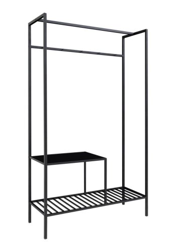 HOUSE NORDIC Vita klesstativ, m. 2 hyller - sort melaminfolie og sort stl