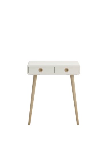 STEENS Softline konsolbord, m. 2 skuffer - hvid MDF og natur egetr (65x30)