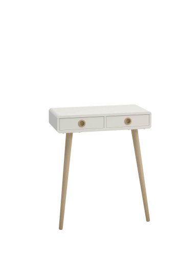 STEENS Softline konsolbord, m. 2 skuffer - hvid MDF og natur egetr (65x30)