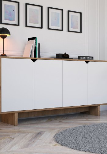 NORDV�RK Mete - Hvit, Konsoll i eik